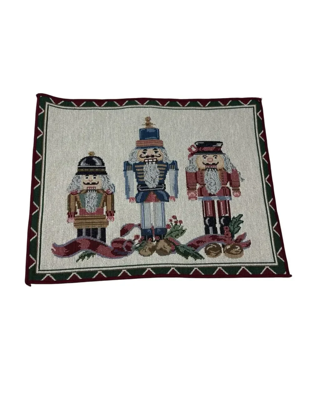 Nutcracker Christmas Placemat Vintage Style 16.5 x 13 Made in USA Holiday Decor